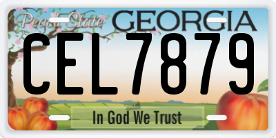GA license plate CEL7879