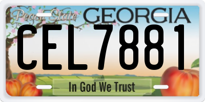 GA license plate CEL7881