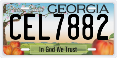 GA license plate CEL7882