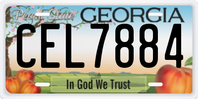 GA license plate CEL7884