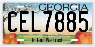 GA license plate CEL7885