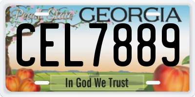 GA license plate CEL7889