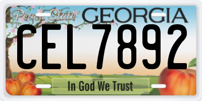 GA license plate CEL7892