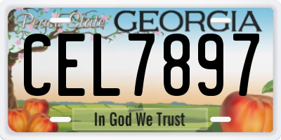 GA license plate CEL7897