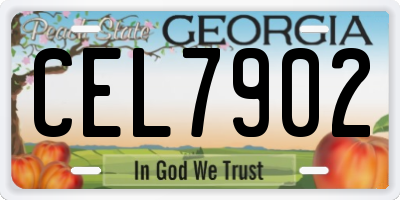 GA license plate CEL7902