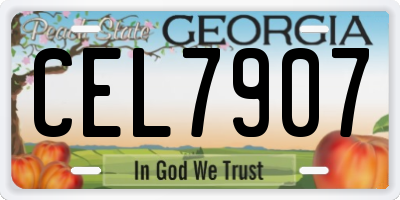 GA license plate CEL7907