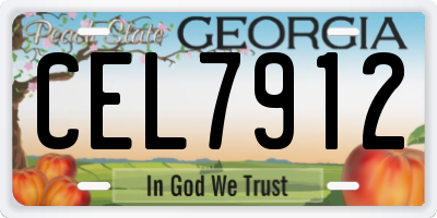 GA license plate CEL7912
