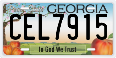 GA license plate CEL7915