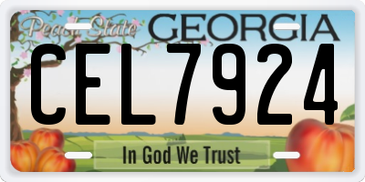 GA license plate CEL7924