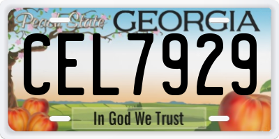 GA license plate CEL7929