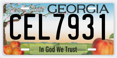 GA license plate CEL7931