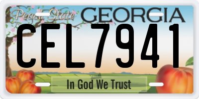 GA license plate CEL7941