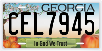 GA license plate CEL7945