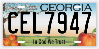 GA license plate CEL7947