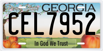 GA license plate CEL7952