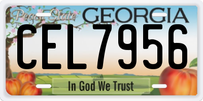 GA license plate CEL7956