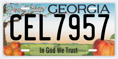 GA license plate CEL7957