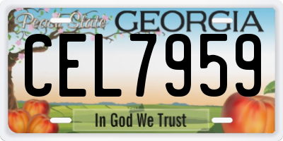GA license plate CEL7959