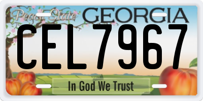GA license plate CEL7967