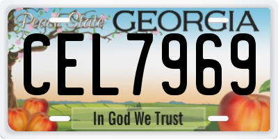 GA license plate CEL7969