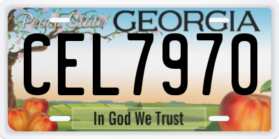 GA license plate CEL7970