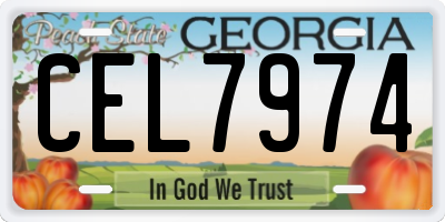 GA license plate CEL7974