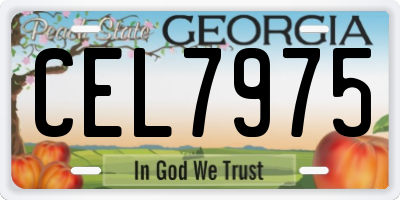 GA license plate CEL7975