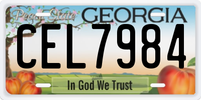 GA license plate CEL7984