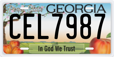 GA license plate CEL7987