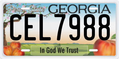 GA license plate CEL7988