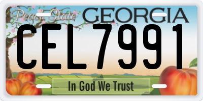 GA license plate CEL7991