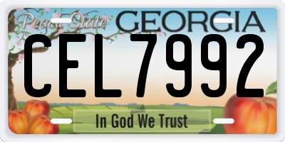 GA license plate CEL7992