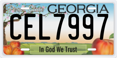 GA license plate CEL7997
