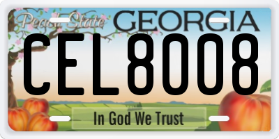 GA license plate CEL8008