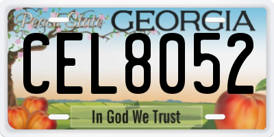 GA license plate CEL8052