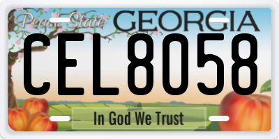 GA license plate CEL8058