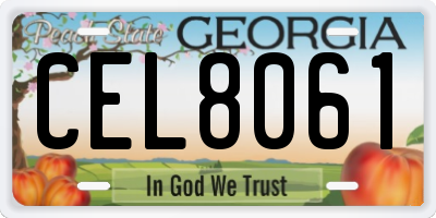 GA license plate CEL8061