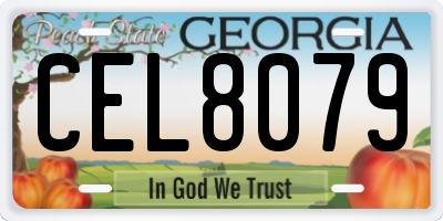 GA license plate CEL8079