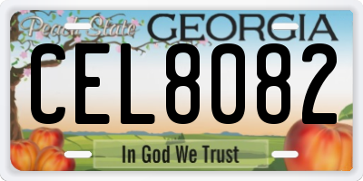 GA license plate CEL8082