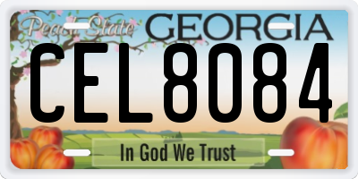 GA license plate CEL8084