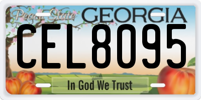 GA license plate CEL8095