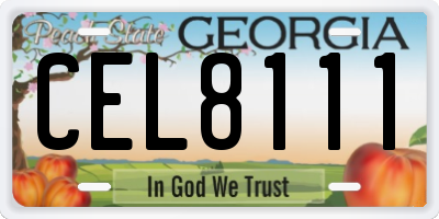 GA license plate CEL8111