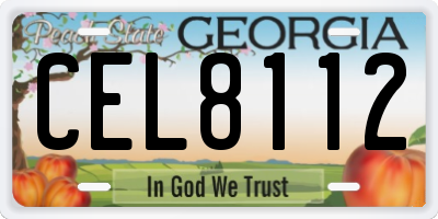GA license plate CEL8112