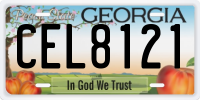 GA license plate CEL8121