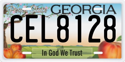 GA license plate CEL8128