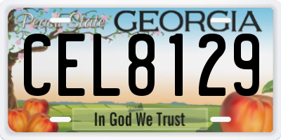 GA license plate CEL8129