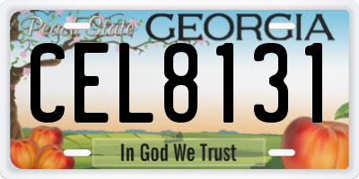 GA license plate CEL8131