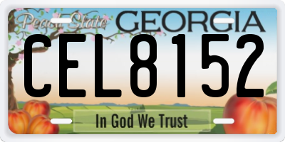 GA license plate CEL8152