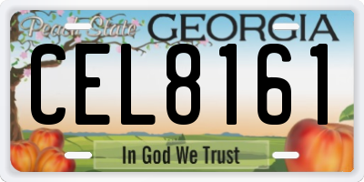 GA license plate CEL8161