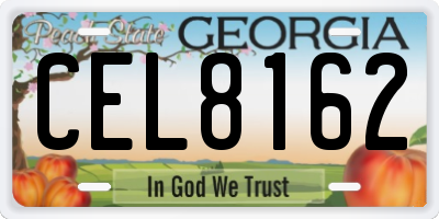 GA license plate CEL8162